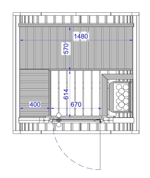 Abmessungen Mini-Sauna